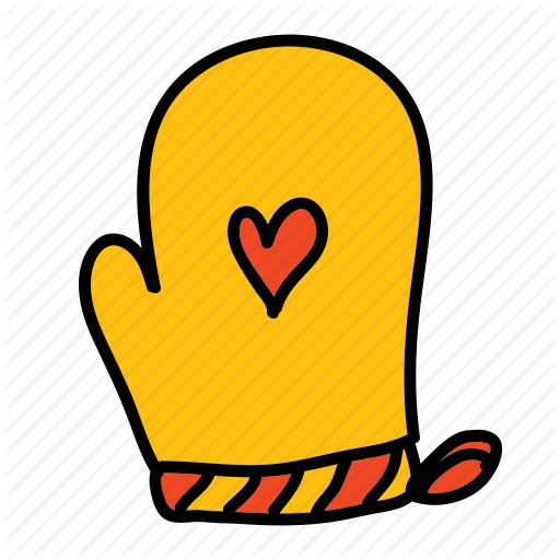 Yellow Clipart Mitten - Kitchen Mittens Ico (512x512)