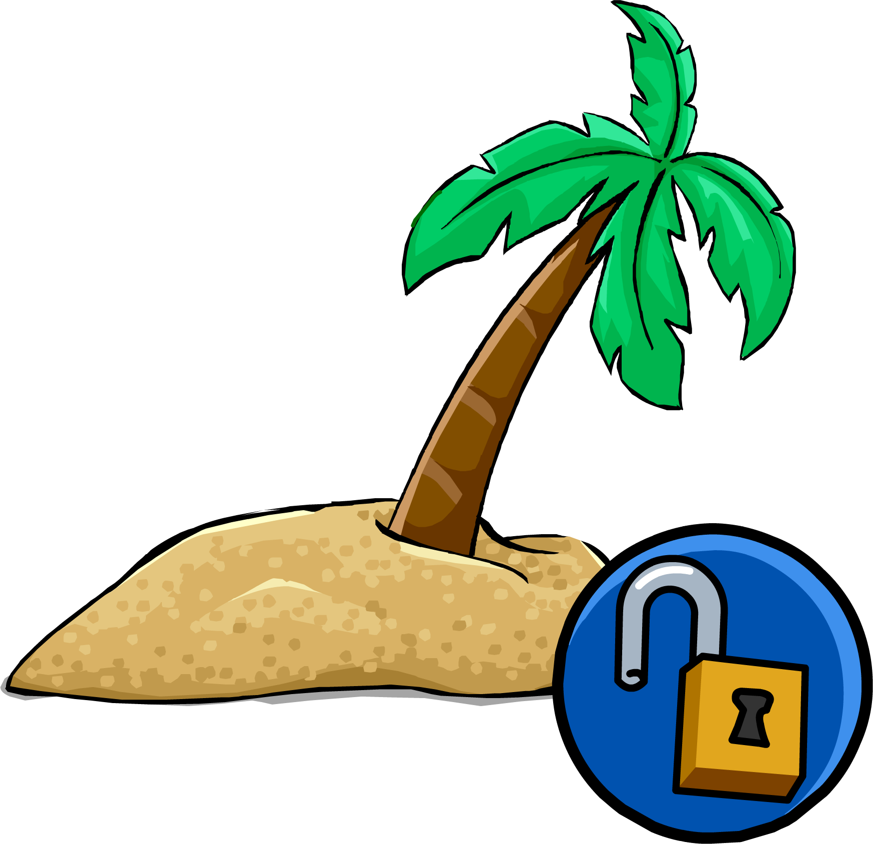 Desert Island Unlockable Icon - Club Penguin (1747x1689)