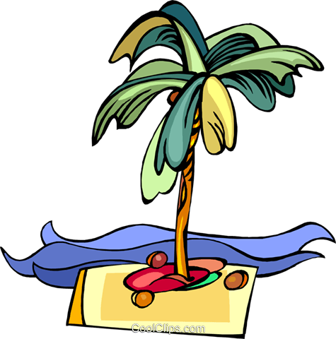 Desert Island Royalty Free Vector Clip Art Illustration - Desert Island Royalty Free Vector Clip Art Illustration (475x480)