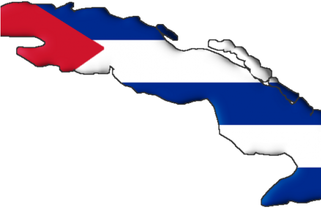 Island Clipart Cuba - Cuba Flag In Shape Of Country (640x480)