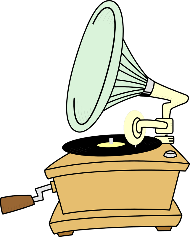 Gramophone Clipart Transparent - Record Player Clipart (642x800)