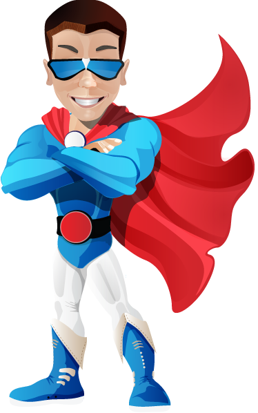 Superhero Kids Decal - Superheroe Animado Png (374x598)