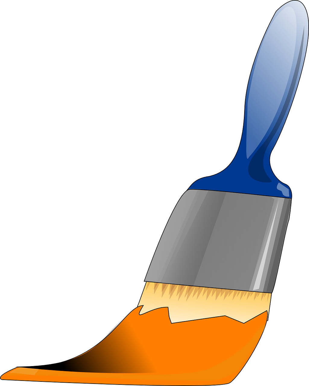 Brush Paint Orange - Blue Paint Brush Clip Art (1025x1280)