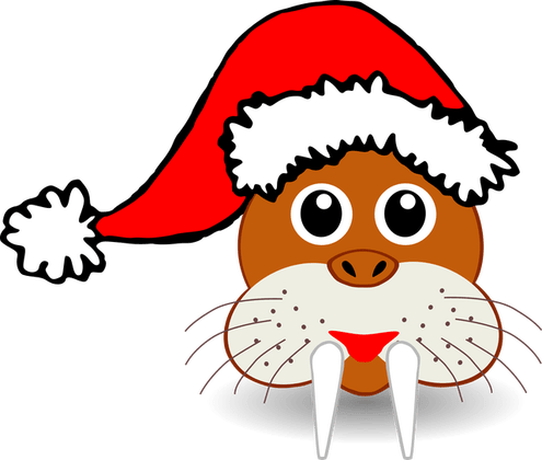 Christmas Animal Clip Art Clipart Best - Santa Claus Walrus (495x420)
