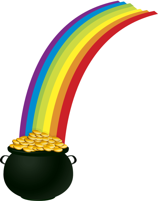 Pot Of Gold Rainbow Png (628x800)