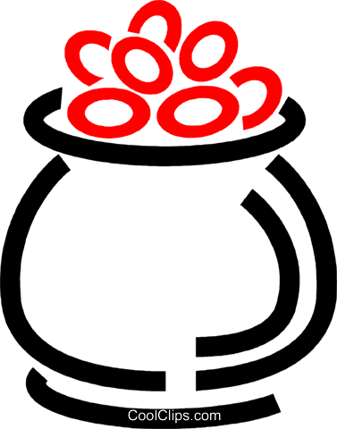 Pot Of Gold Royalty Free Vector Clip Art Illustration - Pot Of Gold Royalty Free Vector Clip Art Illustration (377x480)