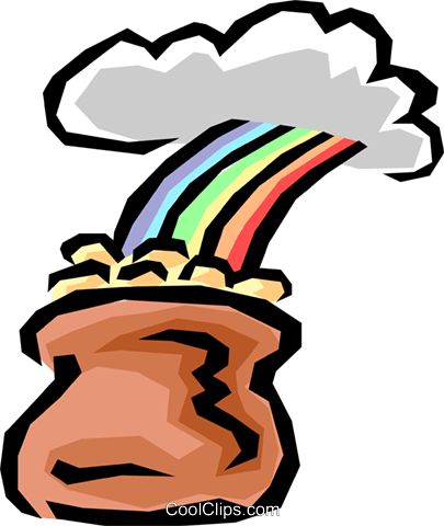 Pot Of Gold Royalty Free Vector Clip Art Illustration - Pot Of Gold Royalty Free Vector Clip Art Illustration (405x480)