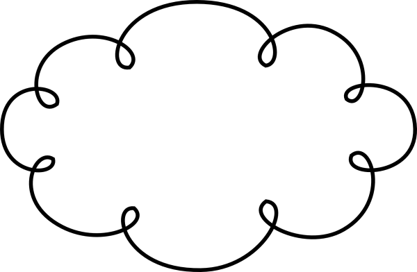 Black Doodle Cloud - Doodle Cloud Clipart Black And White (600x392)