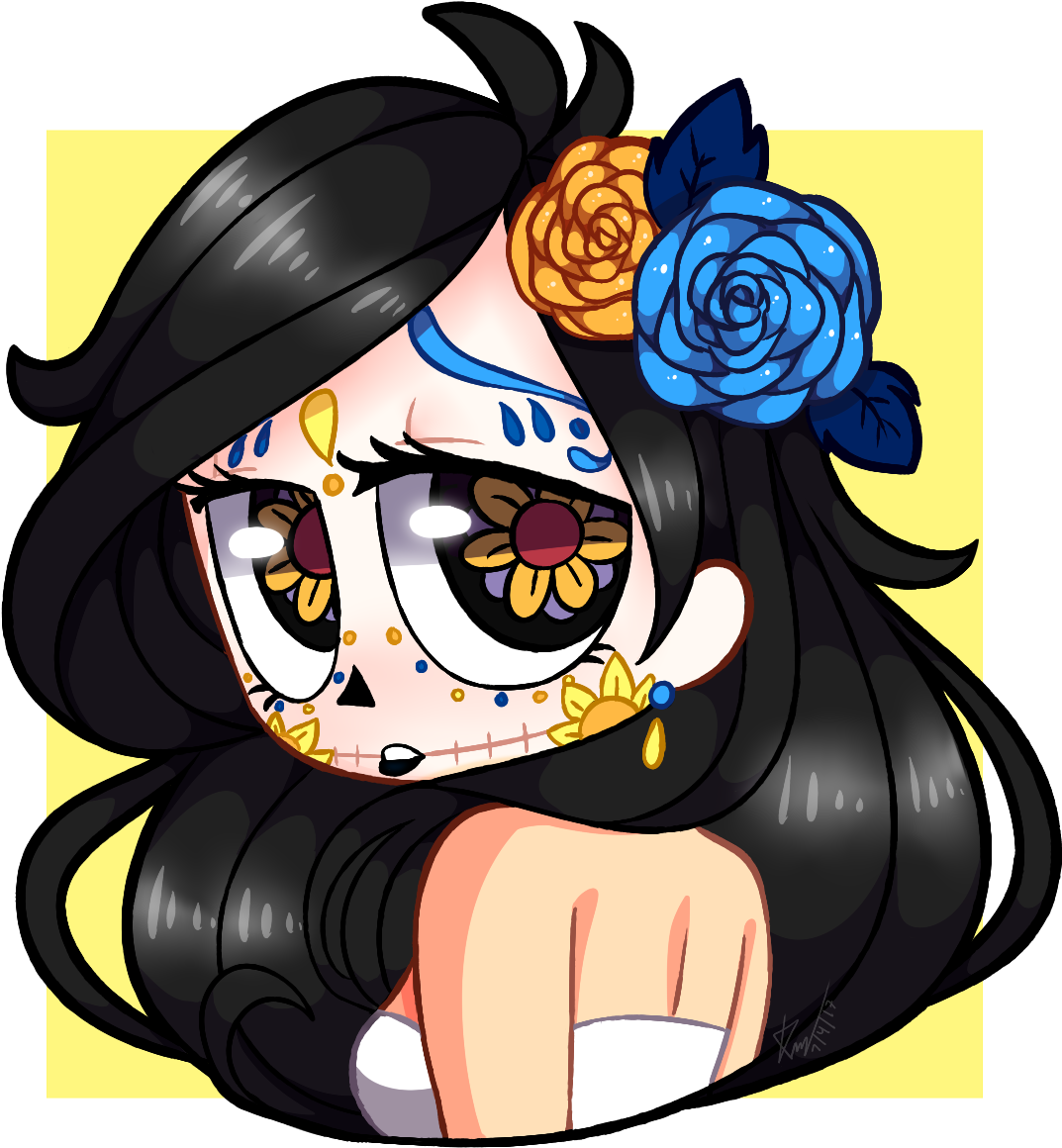 Skull Girl By Kimberry77 Skull Girl By Kimberry77 - Cartoon (1169x1179)