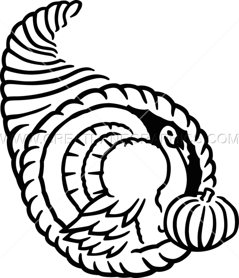 Picture Library Library Cornucopia Black And White - Cornucopia Png Transparent Background (825x961)