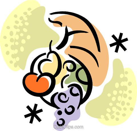 Cornucopia Royalty Free Vector Clip Art Illustration - Latin Culture Clip Art (480x459)