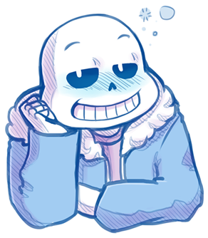 Welcome To The Bone Zone - Sans The Skeleton Blushing (400x419)