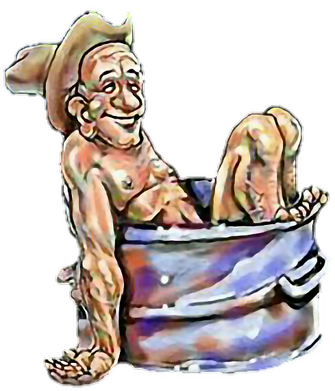 Hillbilly Redneck Bathtub Bathing Inbred Man Boy - Redneck Bathtub Clipart (548x576)