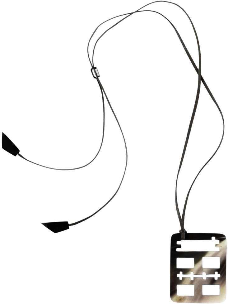 Horn Pendant Double Luck - Figure Drawing (1000x1000)