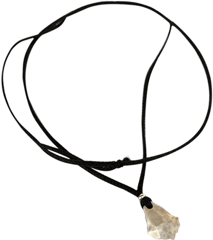 Silver Crystal Pendant Black Necklace - Line Art (600x600)