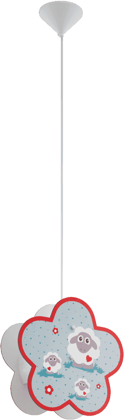 Eglo 97706 Lalelu 1 Light Ceiling Pendant Blue And - Eglo Lalelu Sheep Childrens Coloured Pendant Light (1000x1000)