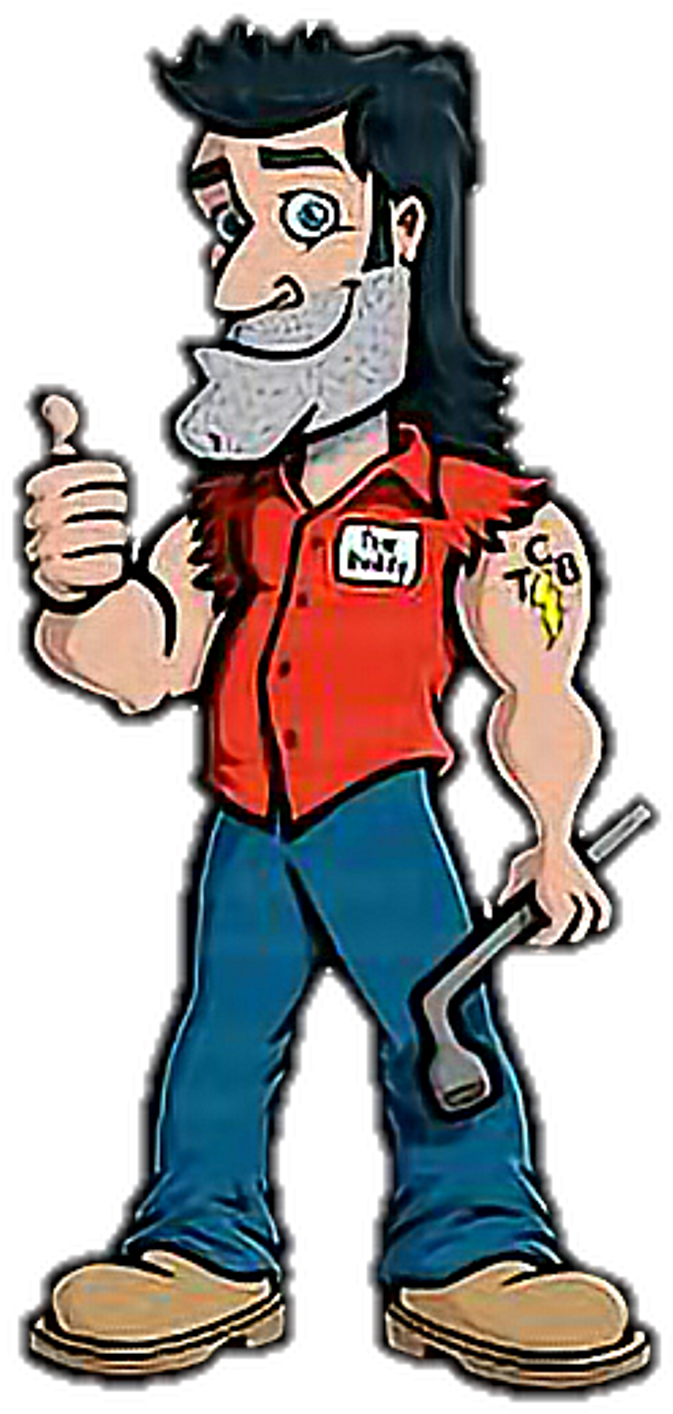 Hillbilly Sticker - Tow Truck Driver Cartoon (1024x1416)