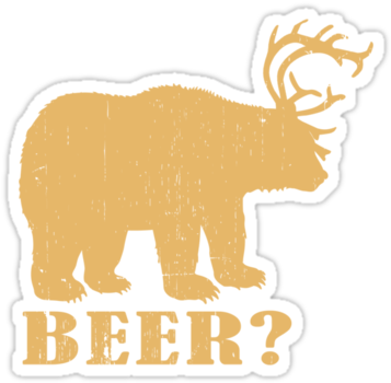 Beer Deer, Bear Deer, Beer Funny Redneck T-shirts, - Animal Figure (375x360)