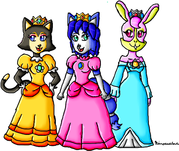 Star Fox Girls Dressed As Mario Girls By Ninpeachlover - Star Fox Vs Super Mario (700x600)