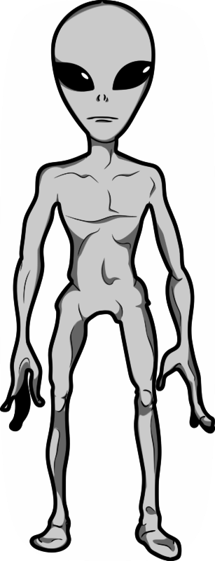 Grey Alien Humanoid Clip Art - Grey Alien Clip Art (307x800)