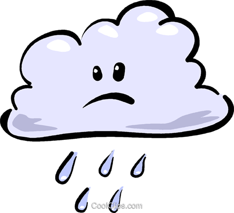Rain Cloud Clip Art - Cartoon Rain Cloud (480x437)