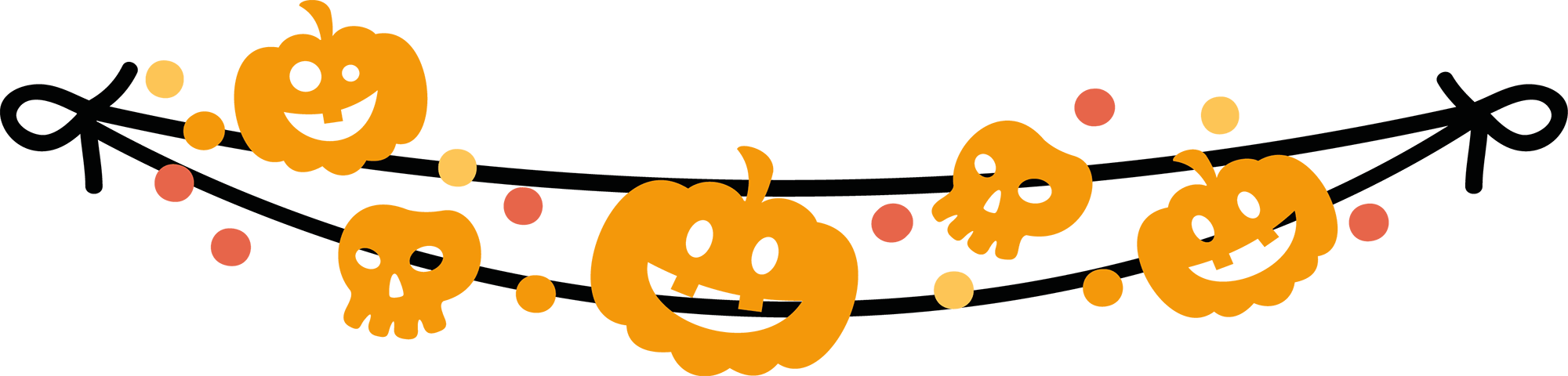 Halloween Bunting - Halloween Flags Vector (2000x480)