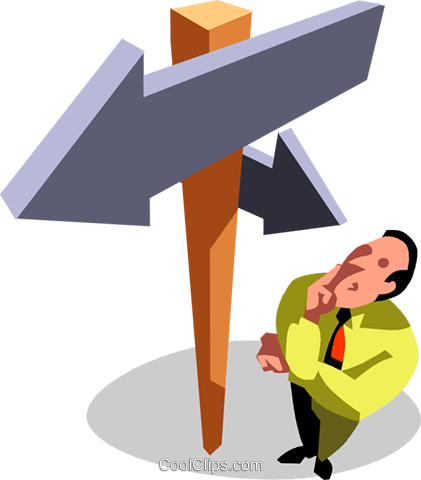 More Free Way To Go - Deciding Clipart Png (421x480)