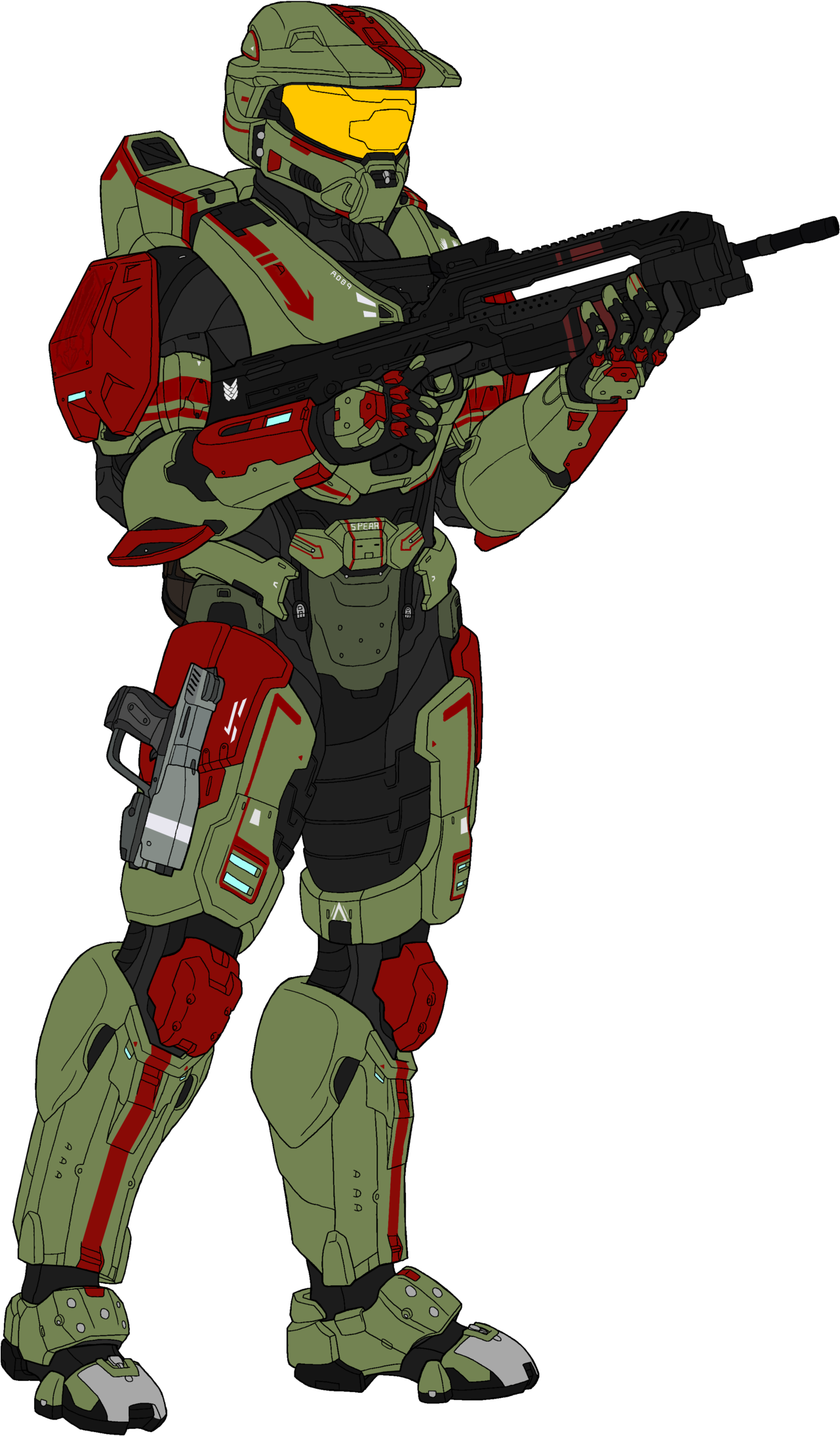 Spear Clipart Fallout 2 - Transparent Halo 3 Spartan Png (1280x2199)