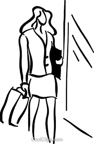 Woman With Shopping Bag Royalty Free Vector Clip Art - Illustration (316x480)