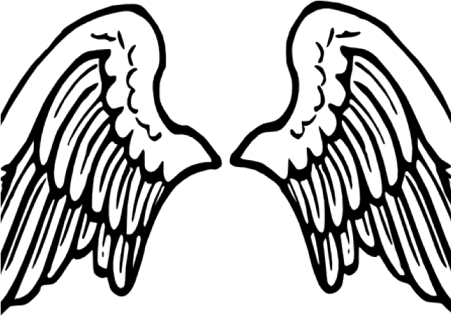 Wings Clipart Line Art - Transparent Angel Wings Clip Art (640x480)