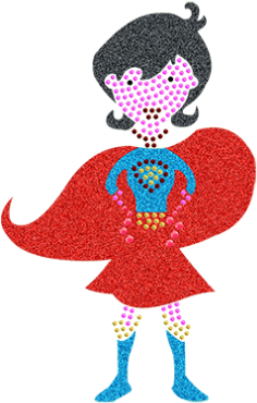 Superwoman Design With Domestud & Glitter Material - Friendship Day For Mom (415x415)