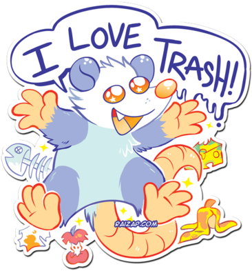 Opossum Sticker - " - Opossum Sticker - " (400x400)