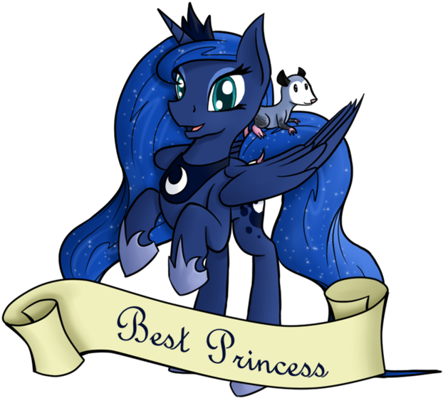 Timid Tracks, Open Mouth, Opossum, Princess Luna, Rearing, - Cartoon (659x600)