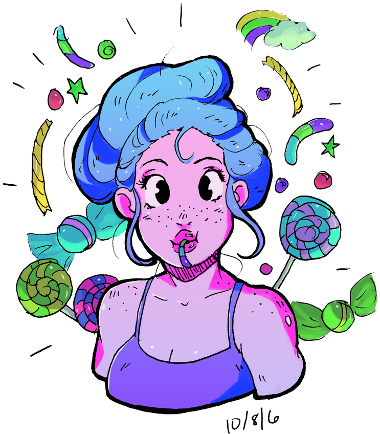 Candy Girl Colored By Brashart21 - Candy Girl Colored By Brashart21 (879x909)