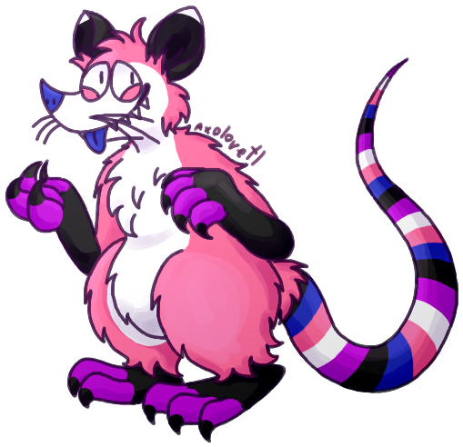 Genderfluid Opossum By Axo-bravo - Cartoon (589x550)
