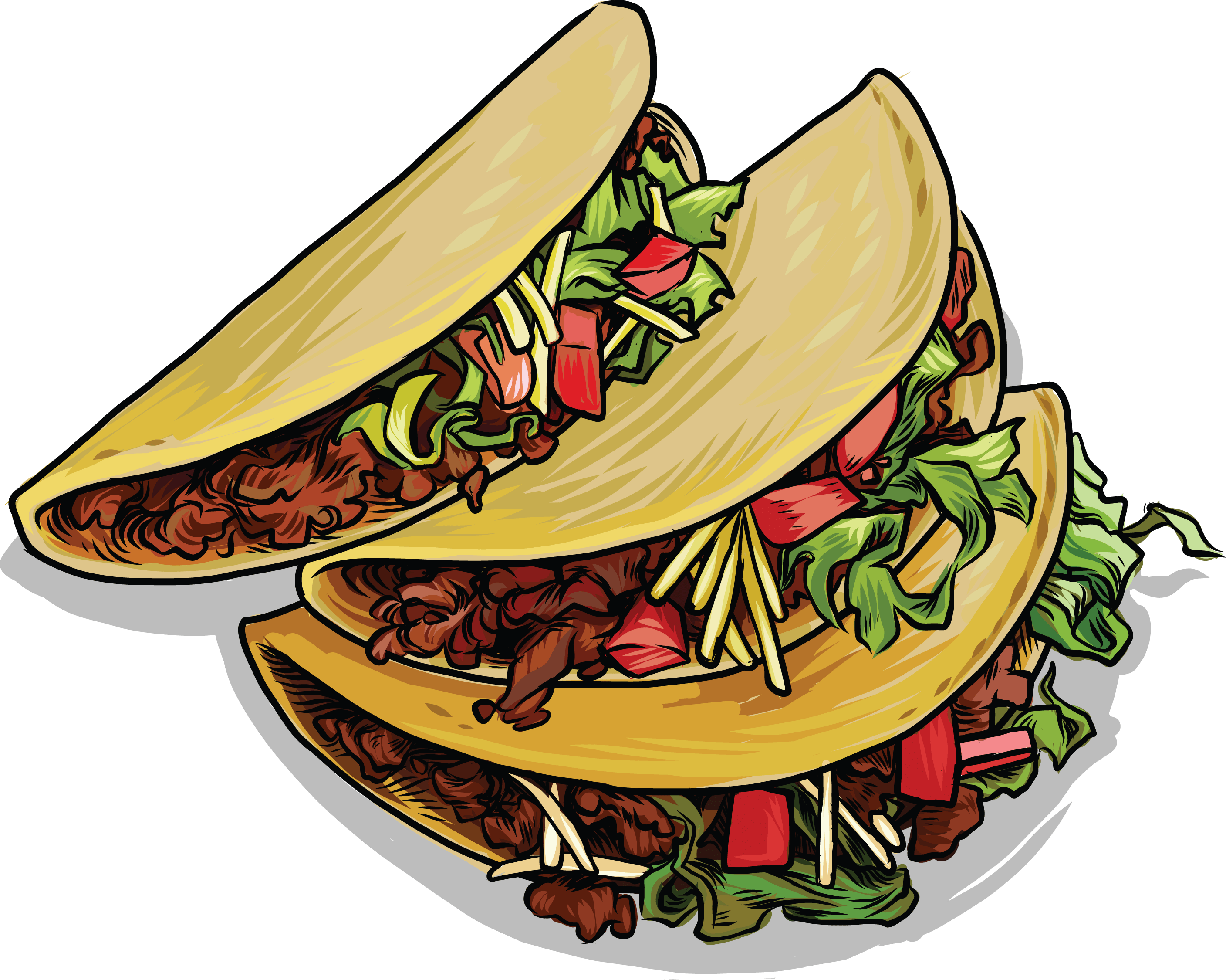 Tacos Clipart Mexico - Hispanic Food Clip Art (2815x2249)