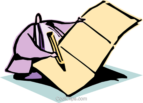 Man Writing Royalty Free Vector Clip Art Illustration - Man Writing Royalty Free Vector Clip Art Illustration (480x346)