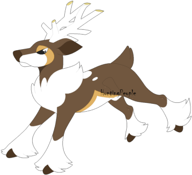 A Winter Sawsbuck I Drew On Christmas, Even Though - Cartoon (400x363)