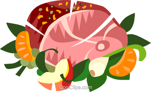 Ham Dinner Royalty Free Vector Clip Art Illustration - Ham Dinner Royalty Free Vector Clip Art Illustration (480x294)