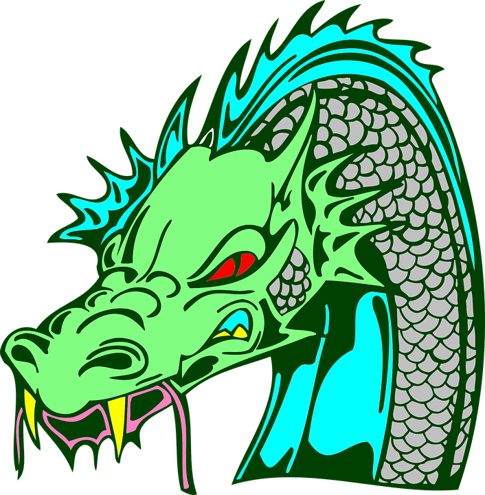 Bacteria Clipart Angry - Green Dragon Head Png (706x720)