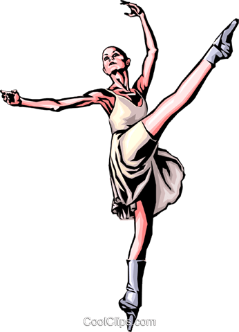 Ballerina Royalty Free Vector Clip Art Illustration - Acrobatics (346x480)