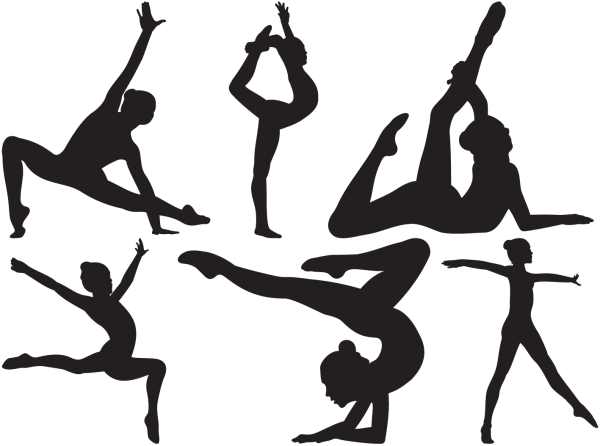 Силуэт Девушка-гимнастка Dance Silhouette, Silhouette - Fitness Vector (600x446)
