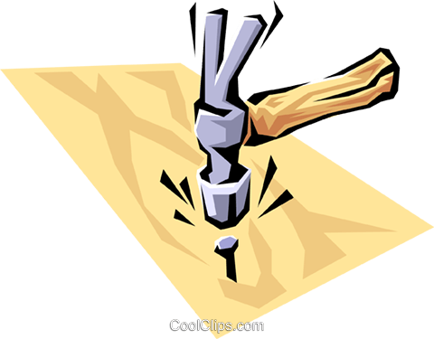 Hammer & Nail Royalty Free Vector Clip Art Illustration - Hospital Publico Materno Infantil Salta (480x375)