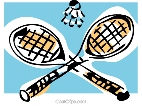 Badminton Rackets And Birdie Royalty Free Vector Clip - Badminton Rackets And Birdie Royalty Free Vector Clip (480x360)