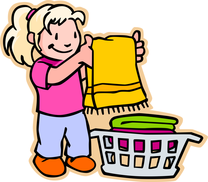 Vector Illustration Of Primary Or Elementary School - Laundry Clip Art (800x700)