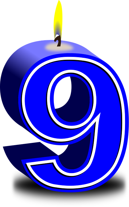 Numbers, 9, Candles, Birthday, Party, Anniversary - 9 Birthday Candle Png (450x720)
