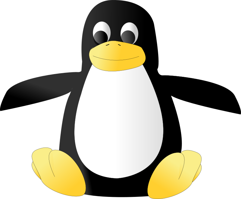 Clipart Plush Tux Penguin Clip Art Black And White - Linux Logo No Background (800x661)
