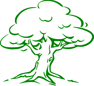 Oak, Tree, Green, Forest, Nature, Eco - Simple Oak Tree Drawing (372x340)
