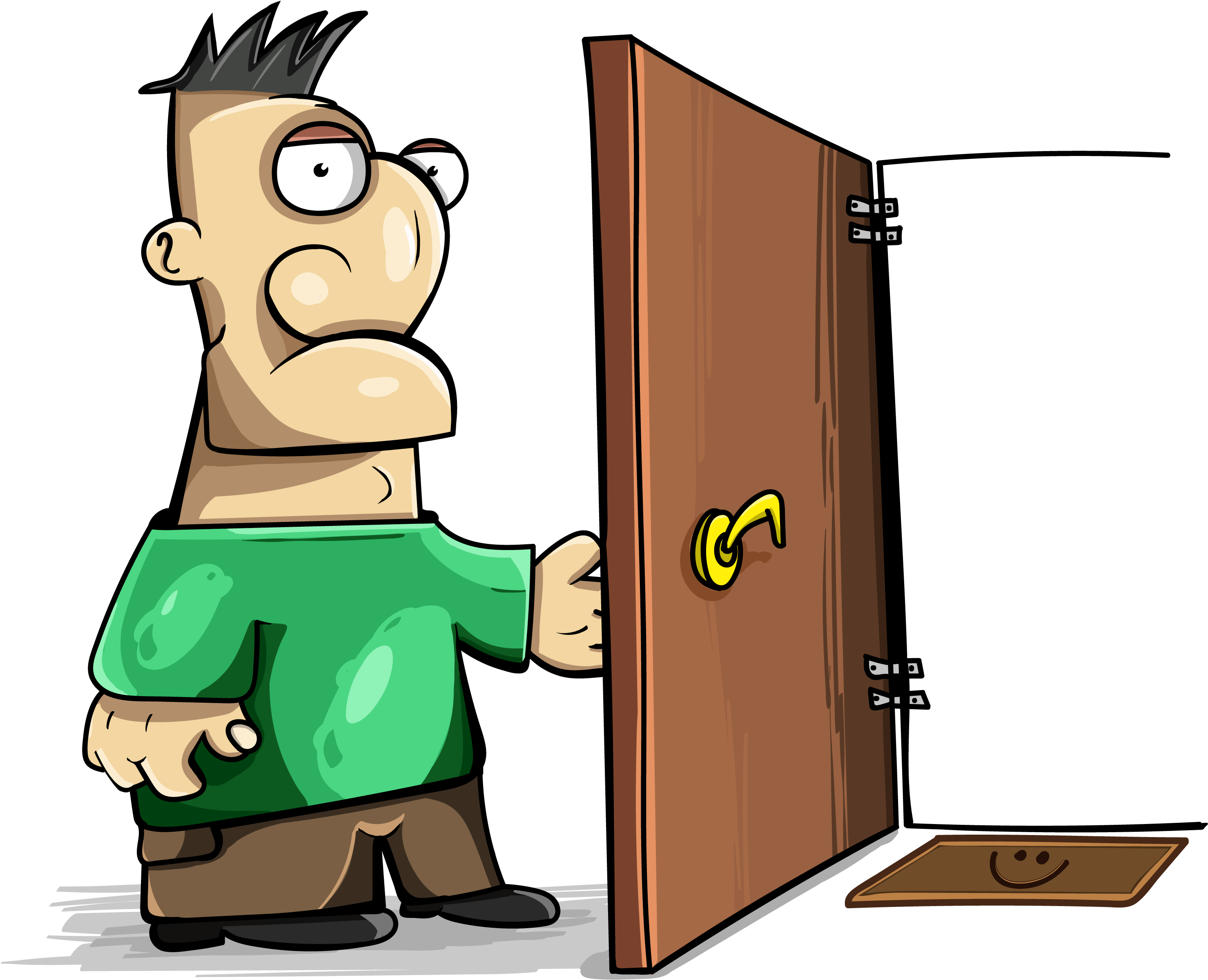 Outhouse Cartoon 16 Of 77 Source - Man Open Door Png (3000x2815)