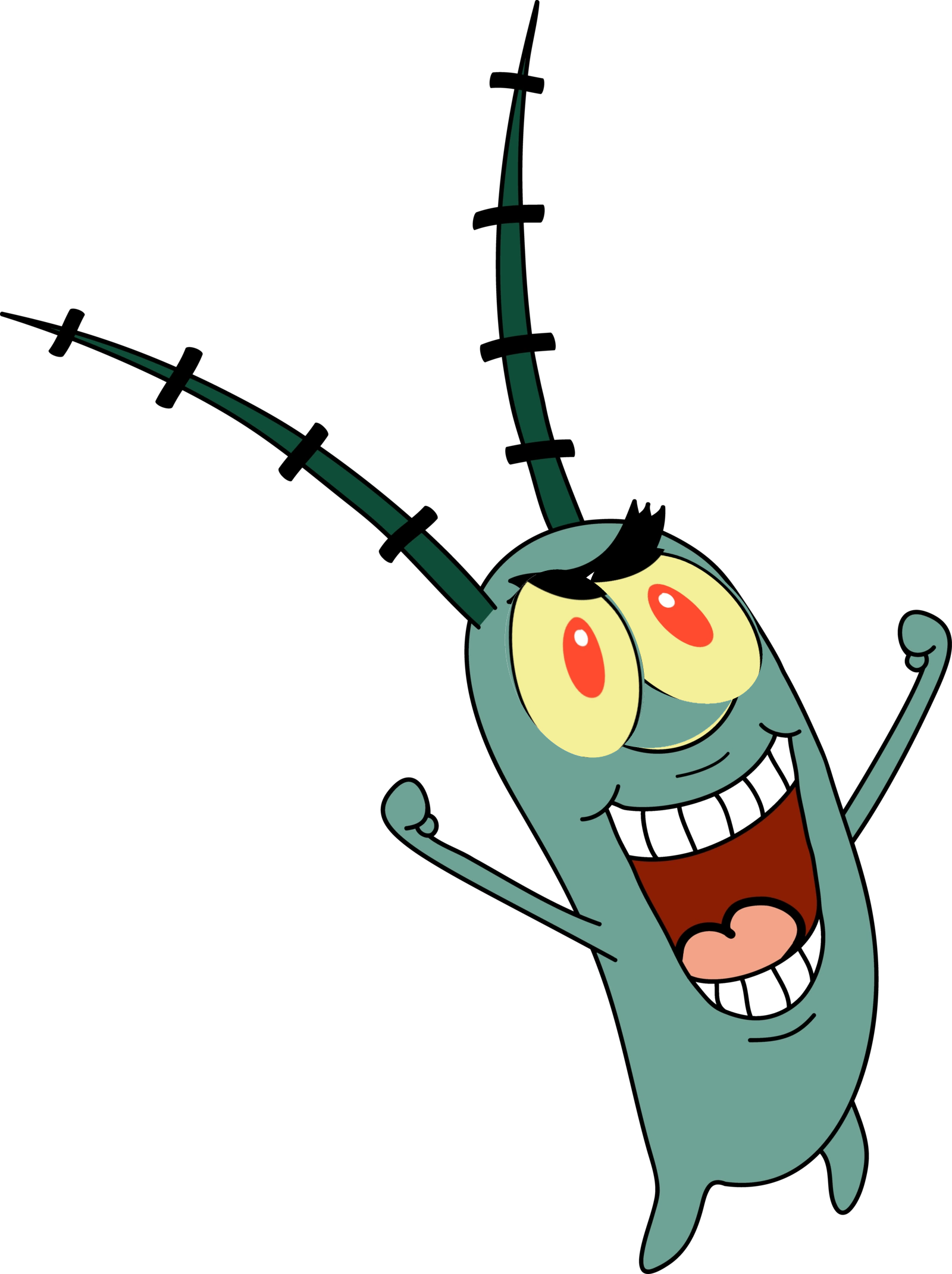 Eyeballs Clipart Two Eye - Spongebob Plankton (1600x2140)